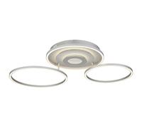 Plafonnier LED avec télécommande, intensité réglable, lampe de salon, minuterie, argent, L 57 cm