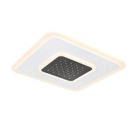 Plafonnier LED avec télécommande dimmable chambre effet étoile blanc, fonction mémoire veilleuse, 1x 47W 2157Lm 2700-6000K, LxlxH 46x46x5,5