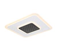 Plafonnier LED avec télécommande dimmable chambre effet étoile blanc, fonction mémoire veilleuse, 1x 47W 2157Lm 2700-6000K, LxlxH 46x46x5,5