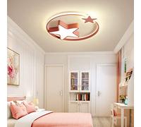 Plafonnier LED avec télécommande, plafonnier à intensité variable, lampe de salon, anneau étoile, abat-jour en acrylique, lampe suspendue, chambre à coucher, chambre de princesse, lumières de chambre