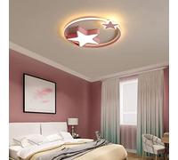 Plafonnier LED avec télécommande, plafonnier à intensité variable, lampe de salon, anneau étoile, abat-jour en acrylique, lampe suspendue, chambre à coucher, chambre de princesse, lumières de chambre