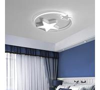Plafonnier LED avec télécommande, plafonnier à intensité variable, lampe de salon, anneau étoile, abat-jour en acrylique, lampe suspendue, chambre à coucher, chambre de princesse, lumières de chambre