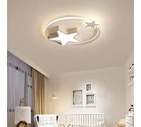 Plafonnier LED avec télécommande, plafonnier à intensité variable, lampe de salon, anneau étoile, abat-jour en acrylique, lampe suspendue, chambre à coucher, chambre de princesse, lumières de chambre