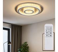 Plafonnier LED Avec Variateur Télécommande Lampe En Cristal Anthracite 45 Cm