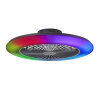 Plafonnier LED avec ventilateur SALERNO XXL noir plastique DIA. 58cm