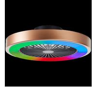 Plafonnier LED avec ventilateur SLIMLINE noir doré plastique/métal DIA. 49cm