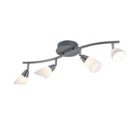 Plafonnier LED Barre de spots Plafonnier de salon, avec spots réglables, 4x 3W 4x 240lm 3000K, LxH 60 x 13 cm