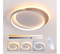 Plafonnier LED bois, 40CM Plafonnier chambre enfant Dimmable plafonier led avec telecommande 3000K-6000K, Roud luminaire chambre