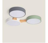 Plafonnier LED Bois et Métal CCT Sélectionnable Sams 30W Multicolore
