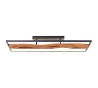 Plafonnier LED - Brilliant - CHAUMONT - 100x30x13,5cm - LED intégrée 48W 6600lm 3000K - noir et bois