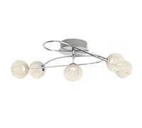 BRILLIANT lampe Dajana Plafonnier LED 5 flg chrome/alu | 5x 5W LED intégrés, (400lm, 3000K) | Échelle A ++ à E | Économique et durable grâce à l'utilisation de LED
