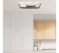 Plafonnier LED Brilliant Merapi Blanc/Noir 40x40cm 34W 3600lm Chaud 3000K