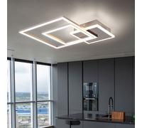 Plafonnier LED carré design en métal, design moderne, 30 W, 1 820 lm, blanc chaud, L x l x H 37 x 37 x 5,5 cm