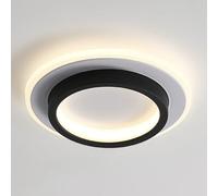 Plafonnier Led Carré, Plafonnier Semi-Encastré Moderne, Éclairage de Couloir À 3 Couleurs, Lampe de Plafond Ronde En Métal/Sombre/Rond