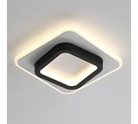 Plafonnier Led Carré, Plafonnier Semi-Encastré Moderne, Éclairage de Couloir À 3 Couleurs, Lampe de Plafond Ronde En Métal/Sombre/Carré