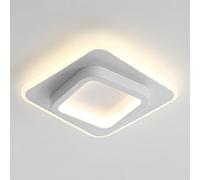 Plafonnier Led Carré, Plafonnier Semi-Encastré Moderne, Éclairage de Couloir À 3 Couleurs, Lampe de Plafond Ronde En Métal/Blanc/Carré