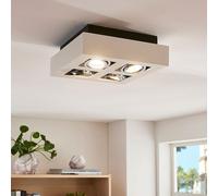 Plafonnier Led Carré Vince À Quatre Lampes, Blanc Blanc