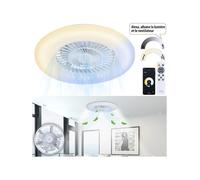 Sichler Haushaltsgeräte Plafonnier LED CCT connecté avec ventilateur VT-960.led avec commandes vocales