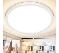Plafonnier LED Chambre Dimmable avec Télécommande 24W 2400LM IP44 Ø30cm