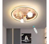 Plafonnier LED Chambre Enfant avec Télécommande, 68W Dimmable Plafonnier Enfant, Moderne Créatif Lune Astronaute Lampe De Plafond pour Filles Garçons Chambre d'enfants Décorer Lampe, 50cm