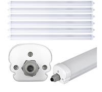 Plafonnier LED chambre étanche lumière chambre étanche Lampe de garage LED Tube LED, branchement en série, protégé contre les jets d'eau, 1x LED 36W 4320lm blanc neutre, L 120 cm, lot de 6