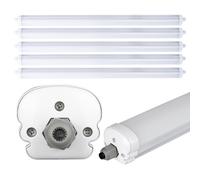 Plafonnier LED chambre étanche lumière chambre étanche Lampe de garage LED Tube LED, branchement en série, protégé contre les jets d'eau, 1x LED 36W 4320lm blanc neutre, L 120 cm, lot de 5