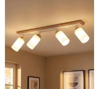 Plafonnier LED Chambre Leuchte Bois Verstellable 4 Spots L 81 cm