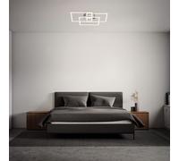 Plafonnier LED Chrome 80x50cm 57W 5700lm Blanc Chaud Effet Brillant