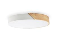 Plafonnier LED Circulaire Ø40cm 24W 2400LM Métal Blanc et Bois Lumière Sélectionnable (3000K-4000K-6000K)""