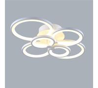 Plafonnier LED Circulaire à 6 Têtes, Design Moderne Et Encastré, Luminaire Décoratif De Plafond, Idéal pour Un Salon, Une Salle à Manger Ou Une Chambre à Coucher, White+Warm White, 80W