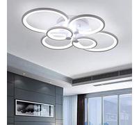 Plafonnier LED Circulaire à 6 Têtes, Design Moderne Et Encastré, Luminaire Décoratif De Plafond, Idéal pour Un Salon, Une Salle à Manger Ou Une Chambre à Coucher, White Neutral Light, 80W