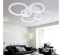 Plafonnier LED Circulaire à 6 Têtes, Design Moderne Et Encastré, Luminaire Décoratif De Plafond, Idéal pour Un Salon, Une Salle à Manger Ou Une Chambre à Coucher, White Cold White, 80W