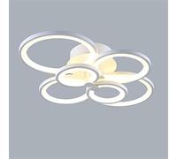 Plafonnier LED Circulaire à 6 Têtes, Design Moderne Et Encastré, Luminaire Décoratif De Plafond, Idéal pour Un Salon, Une Salle à Manger Ou Une Chambre à Coucher, White Warm White, 80W