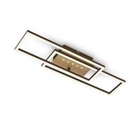 BRILONER - Plafonnier LED avec petits points LED, lumière blanche chaude, plafonnier orientable, lampe LED brun-or, lampe de salon 28W avec fonction mémoire, 560x180x75 mm (LxlxH)