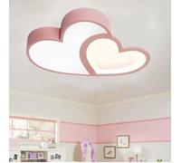 Plafonnier LED Créatif 45W-90W Coeur Rose 60cm*40cm Lumière Dimmable Gradation en Continu Salon Chambre Bureau