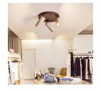 Plafonnier LED créatif en pierre naturelle jaune for salon, restaurant, bar, magasin de vêtements, décoration artistique Résistance à la Corrosion(Warm 3000K,Log wood base B)