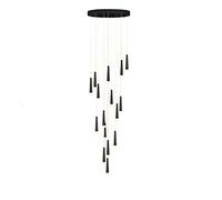 Plafonnier LED créatif pour escalier en colimaçon de Salon, Lustre spiralé réglable de Style Nordique, Lampe en Forme de Carillon, lustres d'escalier LED - Lumière Noire et Blanche 40t Robin