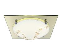 Plafonnier LED cristal de verre chrome doré L 31,5 cm salon chambre salle à manger