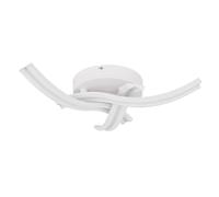Plafonnier LED de salon Lampe de salon 3 flammes moderne, métal blanc opale, courbé, 1x LED 40W 2400Lm 3000K, DxH 54x10 cm