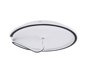 Plafonnier LED de salon, plafonnier rond noir, veilleuse à intensité variable avec télécommande, métal acrylique, CCT, 1x LED 50 watts 2400 lm, DxH 51x15 cm