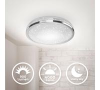 Plafonnier LED décor 10W étoilé finition chrome Ø219mmm éclairage plafond