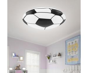 Plafonnier LED décor football lampe projecteur rond noir motif boule blanche chambre d'enfant
