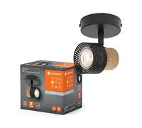 Plafonnier LED Decor Spot Liège Noir 3,4W GU10 230lm Blanc Chaud Ra > 90