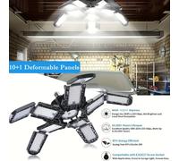 Plafonnier LED déformable avec panneaux réglables, éclairage industriel pour sous-sol, atelier, magasin, E26, 5/10 5 add1 Panels