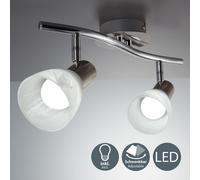Plafonnier LED design 2 spots orientable verre E14 luminaire plafond blanc-chaud