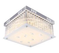 Plafonnier LED design avec suspensions et barreaux en cristal HEIDIR