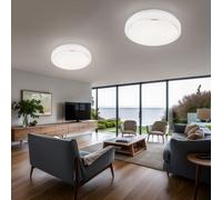 Plafonnier LED salon plafonnier plafonnier moderne, aluminium blanc, 1x LED 8W 550Lm blanc chaud, DxH 26x8 cm, lot de 2