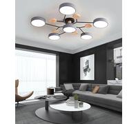 Plafonnier LED Dimmable Avec TéLéCommande - Plafonnier Moderne En Forme De Dessin Animé Pour L'éClairage IntéRieur Du Salon, De La Chambre à Coucher, De La Salle à Manger Et Du Bureau (Gris, 5+1)