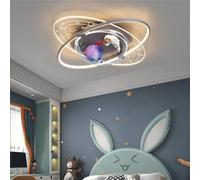 Plafonnier LED Dimmable avec télécommande Suspension Astronaute spatial 60W Moderne Filles Garçons Salon Chambre Lustre Maternelle Lampe Suspendue Salle à Manger Chambre de Bébé Lampe Suspendue