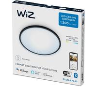 Plafonnier LED Dimmable CCT Smart WiFi+Bluetooth 14W WiZ - TECHBREY - Noir - Métal - Intérieur - 23xØ242 mm